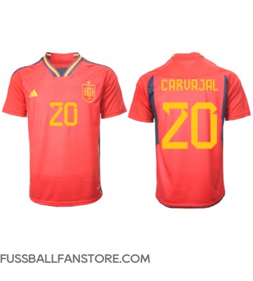 Spanien Daniel Carvajal #20 Replik Heimtrikot WM 2022 Kurzarm